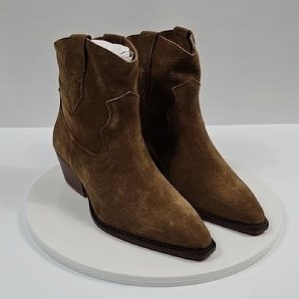 Chinese Laundry Suede Leather Ankle Boots Western Pull On - Picture 3 of 6
